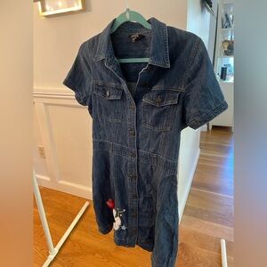 Express Jean skirt hand embroidered